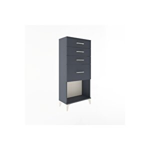 Arges Dolap 4 Çekmeceli 60x30x134 Antrasit-antrasit