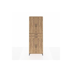 Arges Dolap 4 Raflı 2 Çekmeceli 4 Kapaklı 88x30x243 Çam-çam