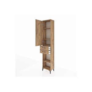 Arges Dolap 4 Raflı 2 Çekmeceli Tek Kapaklı 44x30x221 Çam-çam