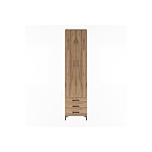 Arges Dolap 5 Raflı 3 Çekmeceli 2 Kapaklı 60x30x243 Çam-çam