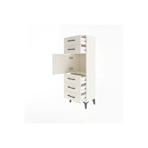 Arges Dolap Tek Raflı 5 Çekmeceli Tek Kapaklı 44x30x134 Aytaşı-aytaşı