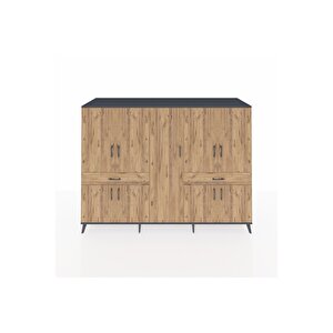 Kronos Dolap 12 Raflı 2 Çekmeceli 8 Kapaklı 220x59x163 Antrasit-çam