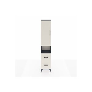 Arges Dolap 3 Raflı 2 Çekmeceli Tek Askılı 44x30x221 Antrasit-aytaşı