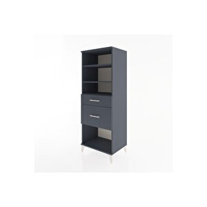 Hyperion Dolap 3 Raflı 2 Çekmeceli 60x44x163 Antrasit-antrasit