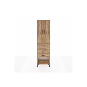 Arges Dolap 3 Raflı 3 Çekmeceli 2 Kapaklı 60x30x221 Çam-çam