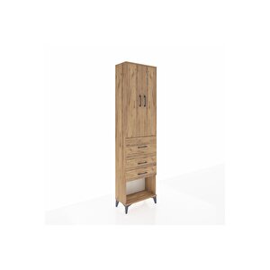 Arges Dolap 3 Raflı 3 Çekmeceli 2 Kapaklı 60x30x221 Çam-çam