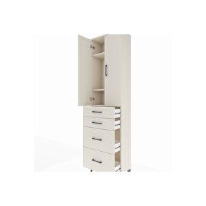 Arges Dolap 3 Raflı 4 Çekmeceli 2 Kapaklı 60x30x221 Aytaşı-aytaşı