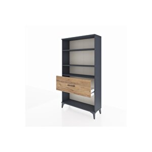 Arges Dolap 3 Raflı Tek Çekmeceli 88x30x163 Antrasit-çam