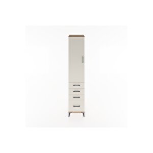 Hyperion Dolap 3 Raflı 4 Çekmeceli Tek Kapaklı 44x44x221 Çam-aytaşı