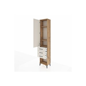Arges Dolap 3 Raflı 3 Çekmeceli Tek Kapaklı 44x30x221 Çam-aytaşı