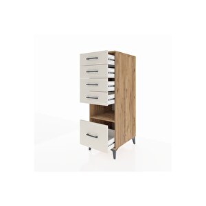 Kronos Dolap Tek Raflı 5 Çekmeceli 44x59x134 Çam-aytaşı