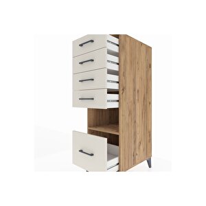 Kronos Dolap Tek Raflı 5 Çekmeceli 44x59x134 Çam-aytaşı