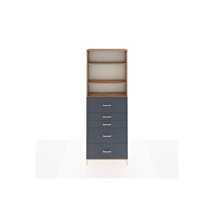 Arges Dolap 3 Raflı 5 Çekmeceli 88x30x243 Çam-antrasit