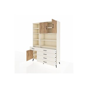 Hyperion Dolap 9 Raflı 5 Çekmeceli 3 Kapaklı 132x44x195 Aytaşı-çam/aytaşı