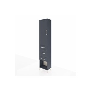 Arges Dolap 2 Raflı 3 Çekmeceli Tek Askılı 44x30x221 Antrasit-antrasit