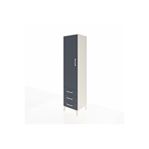 Hyperion Dolap 2 Raflı 3 Çekmeceli Tek Askılı 44x44x195 Aytaşı-antrasit