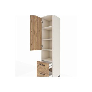 Hyperion Dolap 4 Raflı 2 Çekmeceli Tek Kapaklı 44x44x195 Aytaşı-çam
