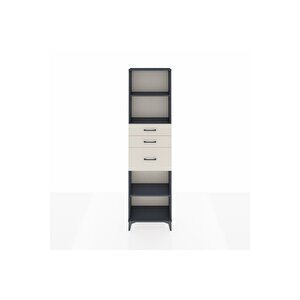 Arges Dolap 3 Raflı 3 Çekmeceli 60x30x221 Antrasit-aytaşı