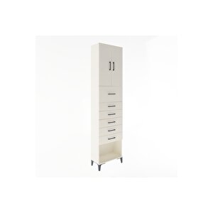 Arges Dolap 2 Raflı 6 Çekmeceli 2 Kapaklı 60x30x243 Aytaşı-aytaşı