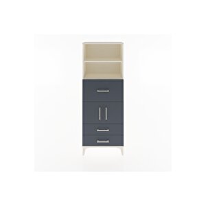 Arges Dolap 3 Raflı 3 Çekmeceli 2 Kapaklı 60x30x163 Aytaşı-antrasit