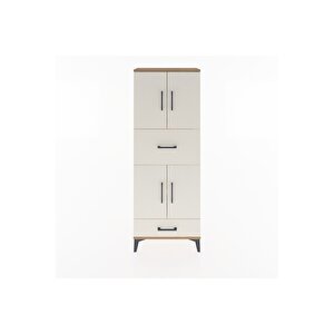 Arges Dolap 4 Raflı 2 Çekmeceli 4 Kapaklı 60x30x163 Çam-aytaşı