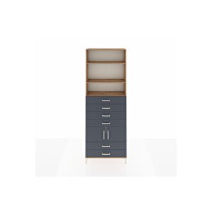 Arges Dolap 4 Raflı 6 Çekmeceli 2 Kapaklı 88x30x243 Çam-antrasit