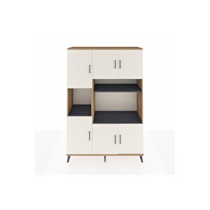 Hyperion Dolap 9 Raflı 6 Kapaklı 132x44x195 Çam-aytaşı/antrasit