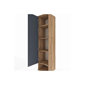 Hyperion Dolap 4 Raflı Tek Kapaklı 44x44x195 Çam-antrasit