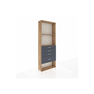 Arges Dolap 2 Raflı 4 Çekmeceli 88x30x243 Çam-antrasit