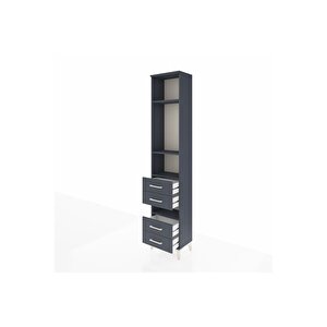 Arges Dolap 4 Raflı 4 Çekmeceli 44x30x221 Antrasit-antrasit