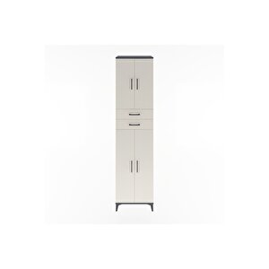 Hyperion Dolap 5 Raflı 2 Çekmeceli 4 Kapaklı 60x44x243 Antrasit-aytaşı
