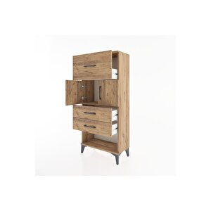 Hyperion Dolap 2 Raflı 3 Çekmeceli 2 Kapaklı 60x44x134 Çam-çam