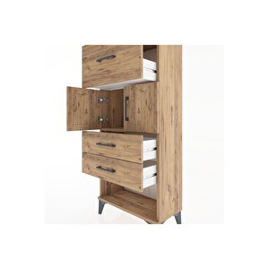 Hyperion Dolap 2 Raflı 3 Çekmeceli 2 Kapaklı 60x44x134 Çam-çam