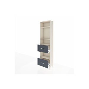 Arges Dolap 4 Raflı 2 Çekmeceli 60x30x221 Aytaşı-antrasit