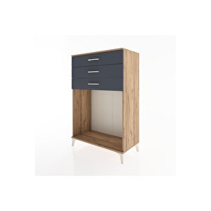 Hyperion Dolap 3 Çekmeceli 88x44x134 Çam-antrasit