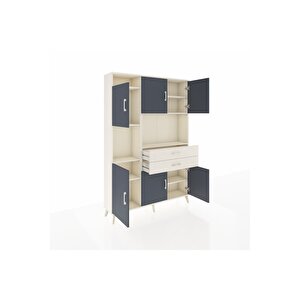 Arges Dolap 8 Raflı 2 Çekmeceli 6 Kapaklı 132x30x195 Aytaşı-antrasit/aytaşı