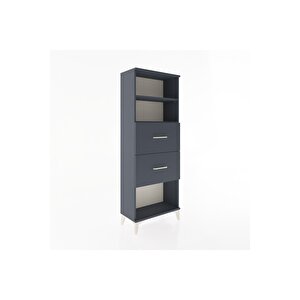 Arges Dolap 2 Raflı 2 Çekmeceli 60x30x163 Antrasit-antrasit