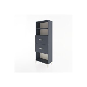 Arges Dolap 2 Raflı 2 Çekmeceli 60x30x163 Antrasit-antrasit