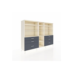 Hyperion Dolap 10 Raflı 6 Çekmeceli  220x44x163 Aytaşı-aytaşı/antrasit