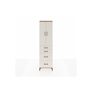 Arges Dolap 2 Raflı 4 Çekmeceli Tek Askılı 60x30x221 Çam-aytaşı