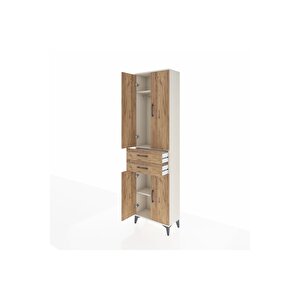 Arges Dolap 3 Raflı 2 Çekmeceli Tek Askılı 60x30x221 Aytaşı-çam