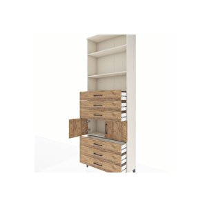 Arges Dolap 4 Raflı 6 Çekmeceli 2 Kapaklı 88x30x243 Aytaşı-çam