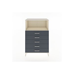 Hyperion Dolap Tek Raflı 4 Çekmeceli 88x44x134 Aytaşı-antrasit