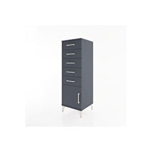 Hyperion Dolap 5 Çekmeceli Tek Kapaklı 44x44x134 Antrasit-antrasit