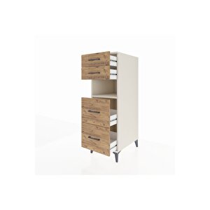 Kronos Dolap Tek Raflı 4 Çekmeceli 44x59x134 Aytaşı-çam