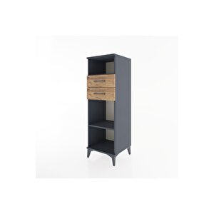 Hyperion Dolap 2 Raflı 2 Çekmeceli 44x44x134 Antrasit-çam