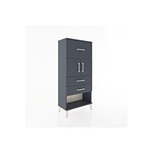 Hyperion Dolap 2 Raflı 3 Çekmeceli 2 Kapaklı 60x44x134 Antrasit-antrasit