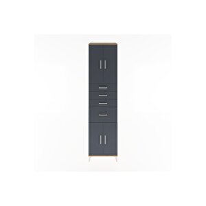 Hyperion Dolap 2 Raflı 4 Çekmeceli 4 Kapaklı 60x44x243 Çam-antrasit