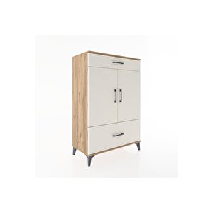 Hyperion Dolap 2 Raflı 2 Çekmeceli 2 Kapaklı 88x44x134 Çam-aytaşı