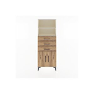 Arges Dolap 3 Raflı 3 Çekmeceli 2 Kapaklı 60x30x163 Aytaşı-çam